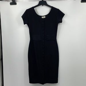 Vintage Joule 90s black bodycon button dress Measurements